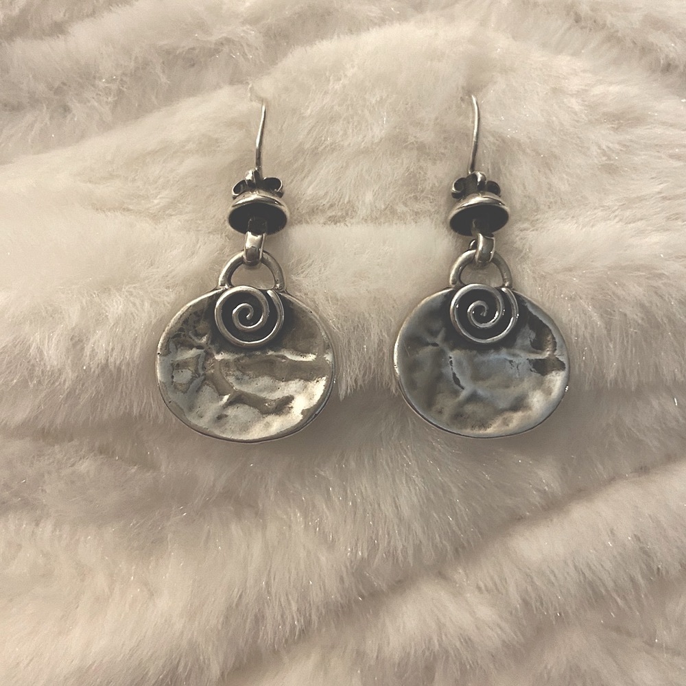 Silpada Sterling Silver Swirl Disk Earring